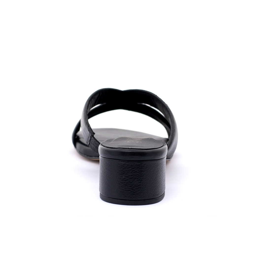 Genuine Nappa Leather Sandals with Metal Buckle